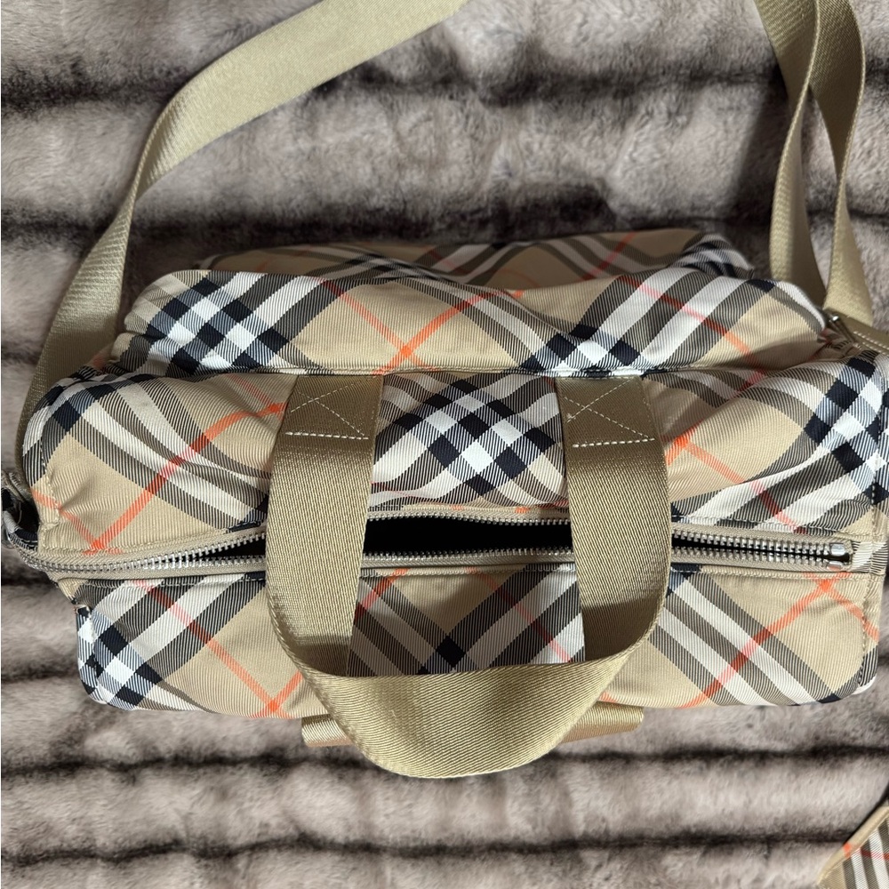 Burberry Kids Bag with Beige and Black Check Pattern